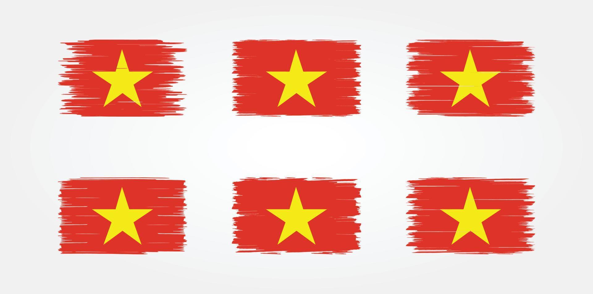 vietnam vlag borstel collectie. nationale vlag vector