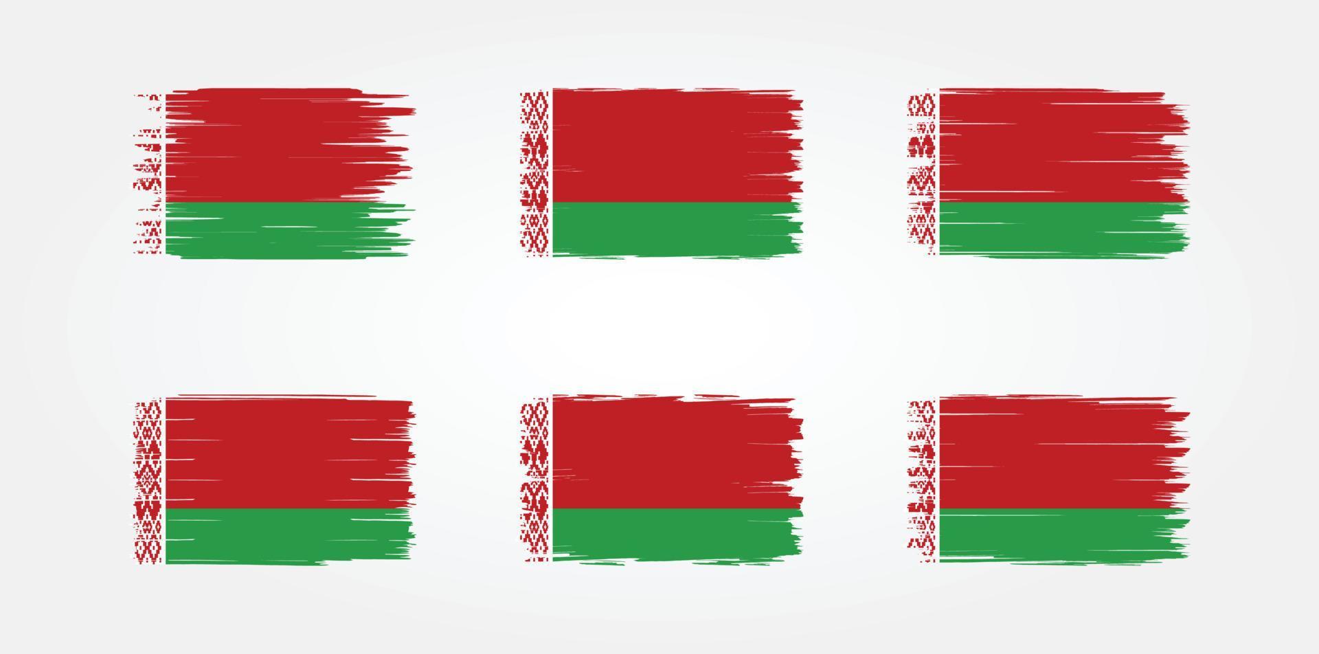 Wit-russische vlag borstel collectie. nationale vlag vector