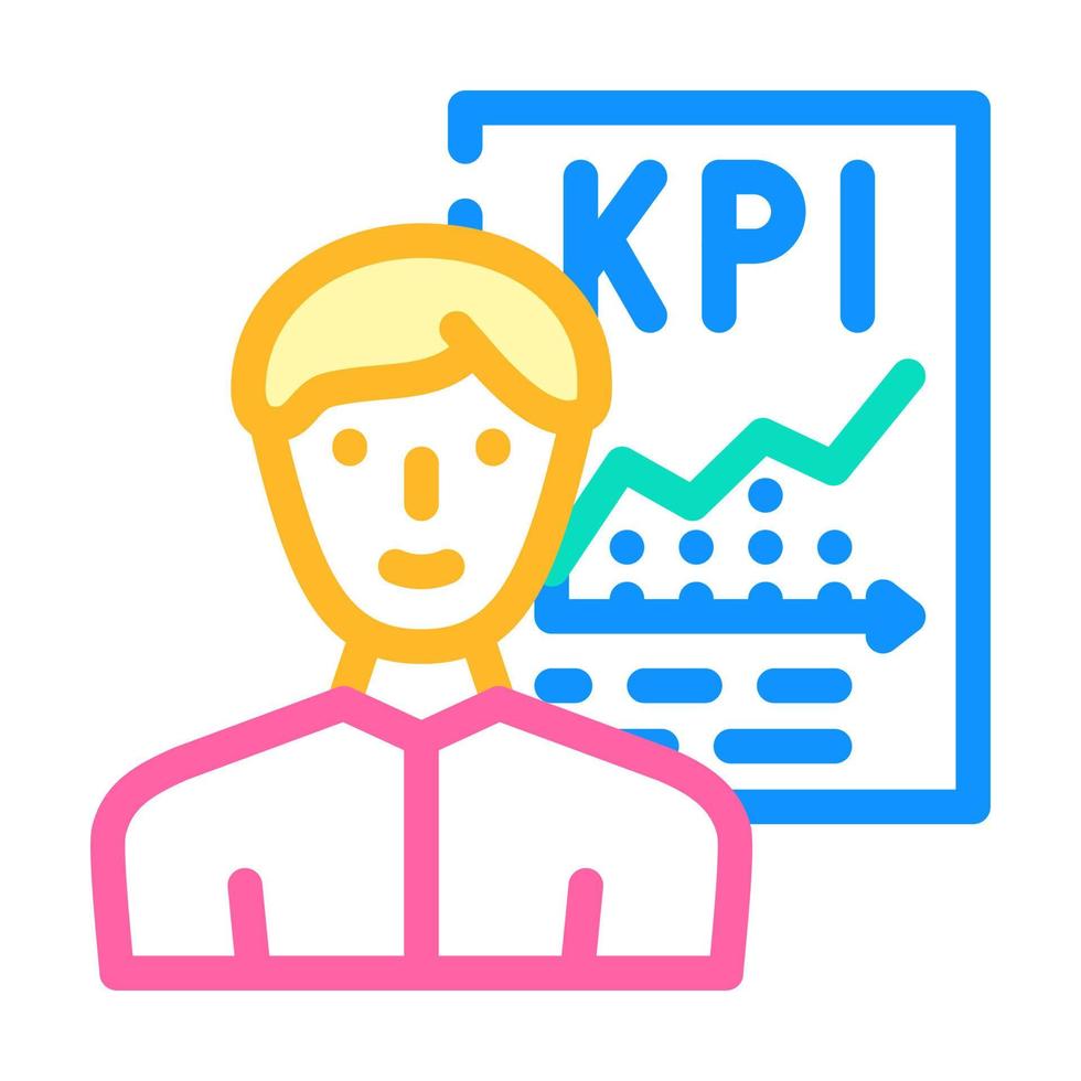kpi verkoper kleur pictogram vectorillustratie vector