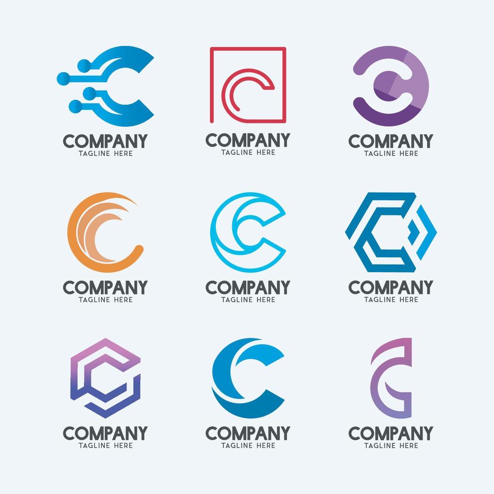 creatief minimaal letter c logo-ontwerp 2. premium bedrijfslogotype. vector