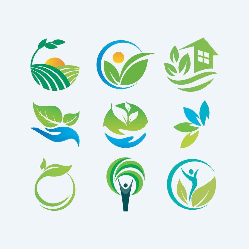 ecologische logo's collectie symbool ontwerpen voor het bedrijfsleven vector