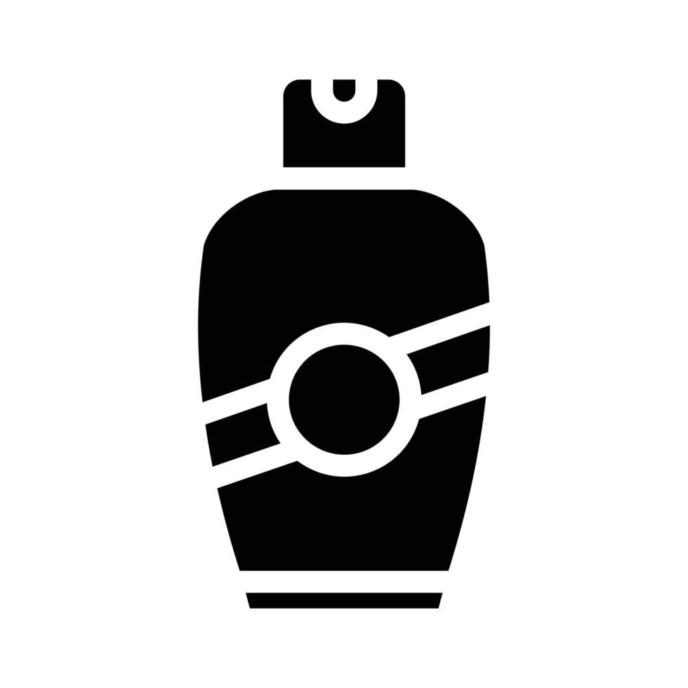 crème fles glyph pictogram vector geïsoleerde illustratie