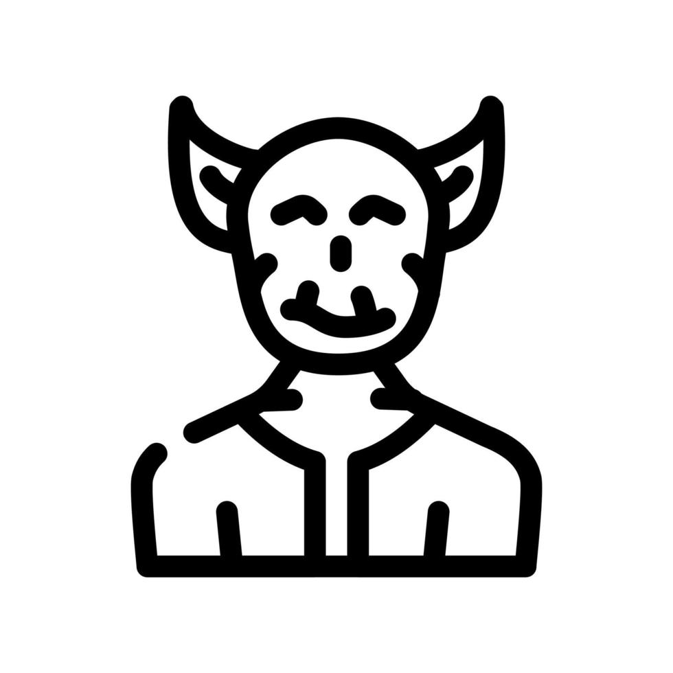 troll fantasie karakter lijn pictogram vectorillustratie vector