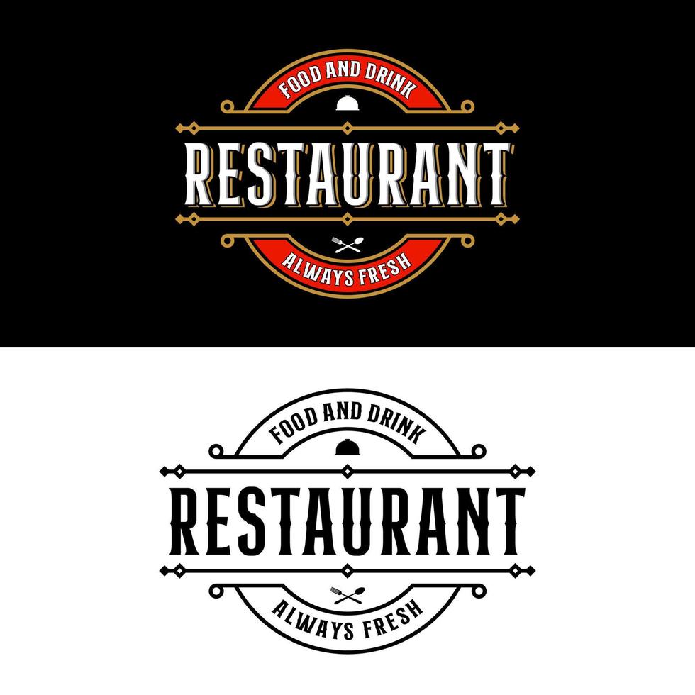 restaurant eten en drinken altijd vers vintage stijl ontwerp vector