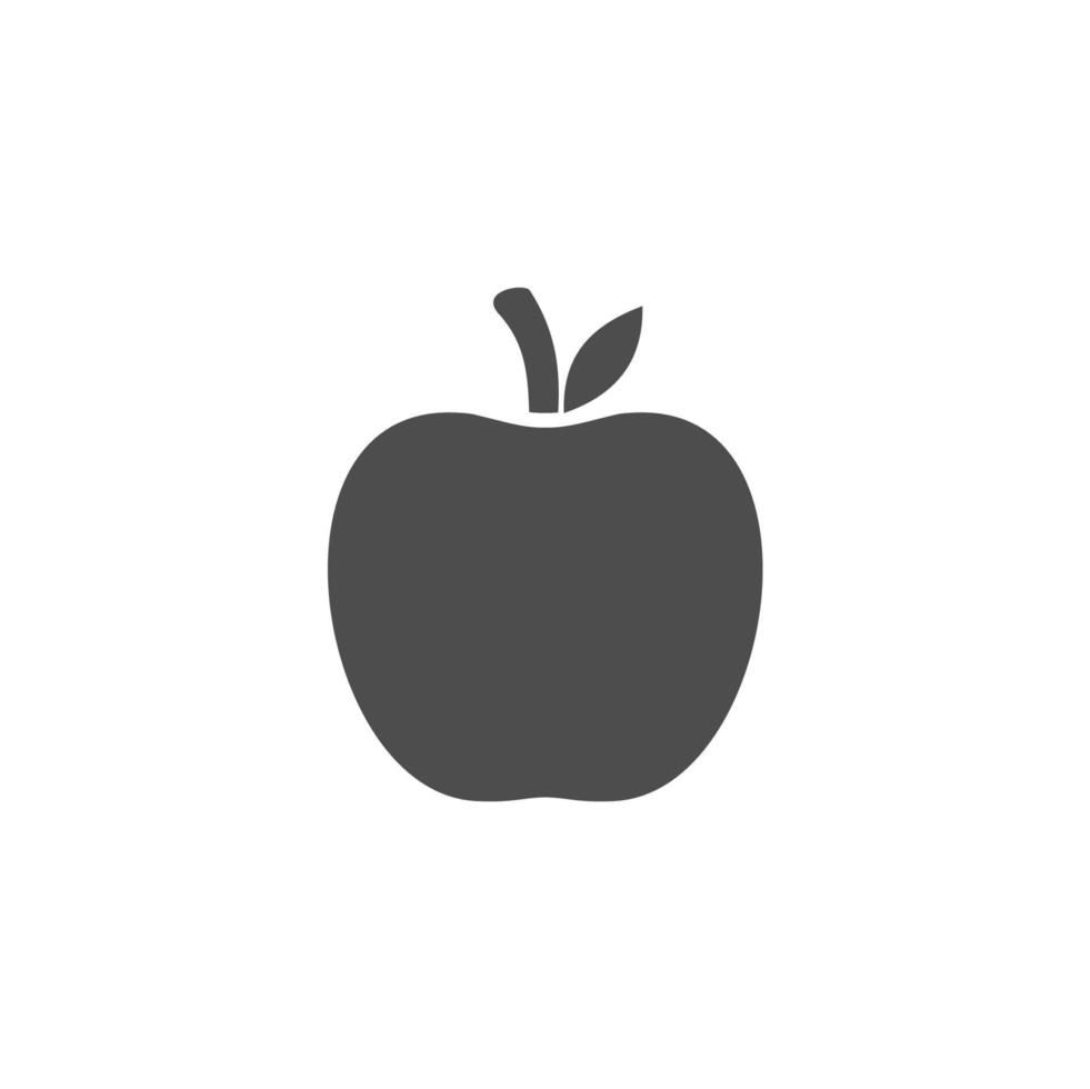 eenvoudig appelfruitpictogram op witte achtergrond vector