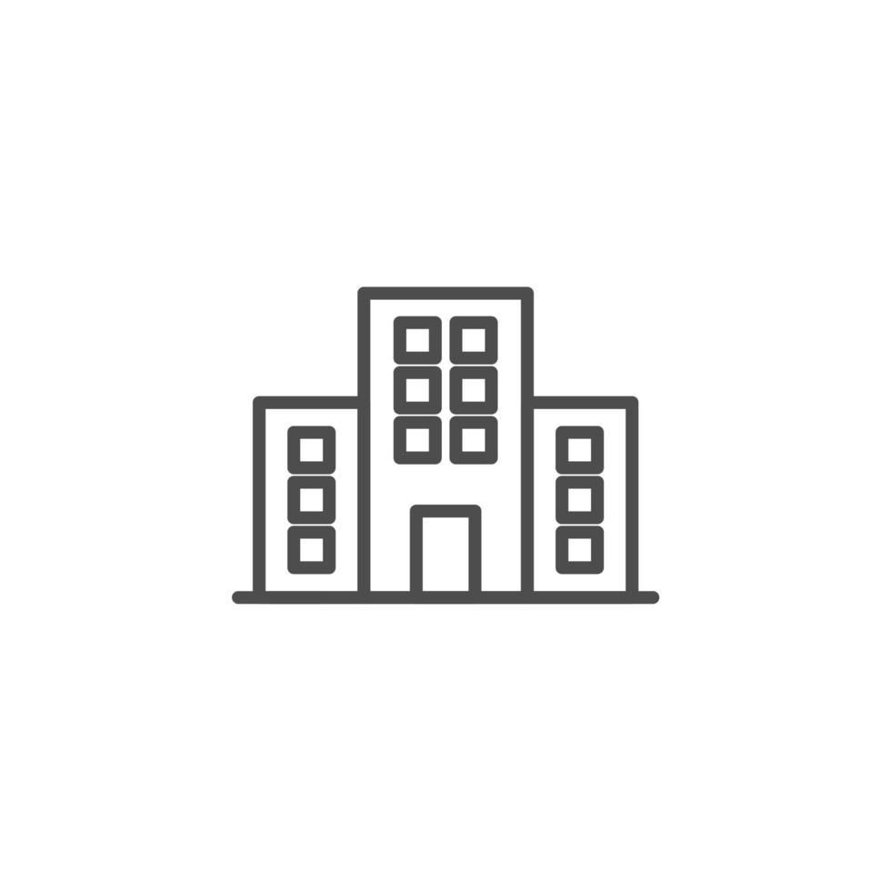 eenvoudig gebouw pictogram op witte achtergrond vector