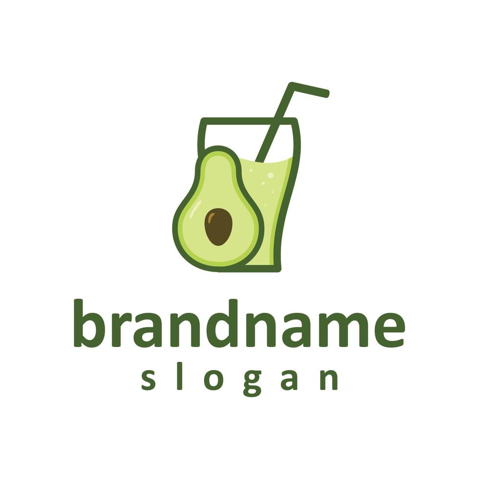 vectorafbeelding van vers avocadosap logo ontwerpsjabloon vector