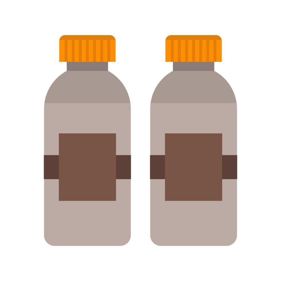 twee flessen plat veelkleurig pictogram vector