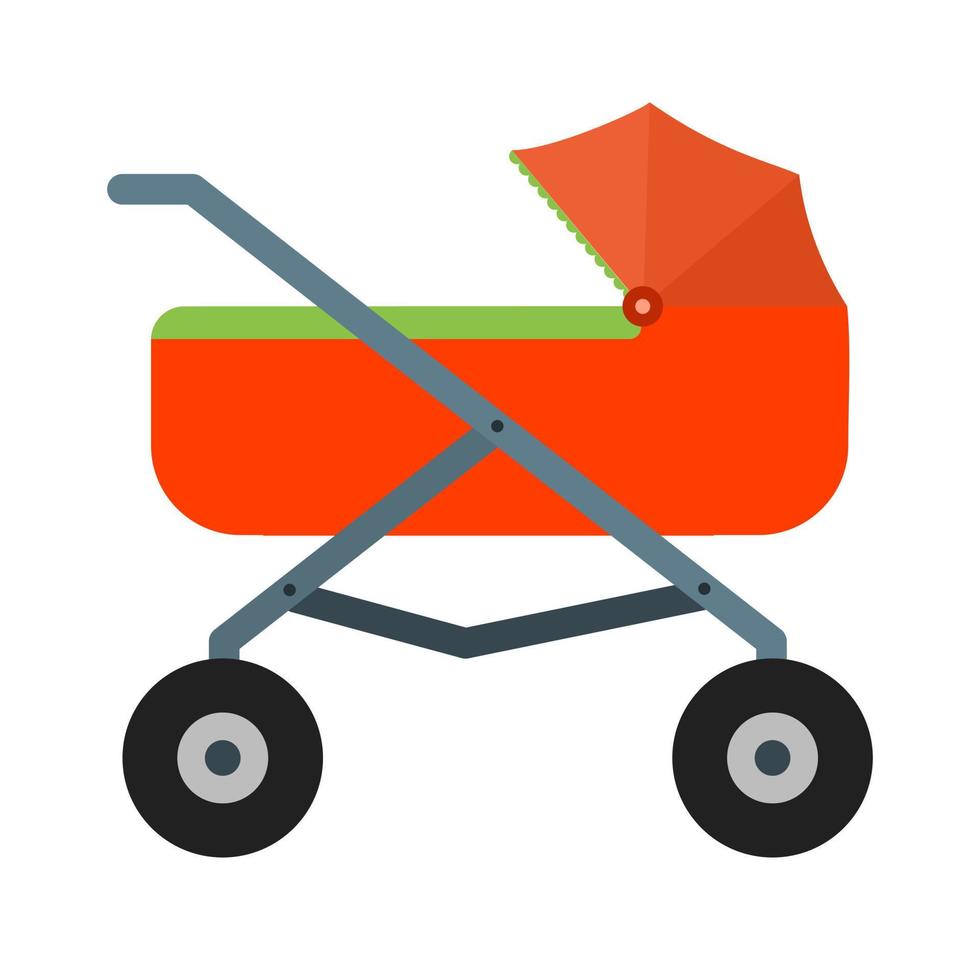 kinderwagen plat veelkleurig pictogram vector