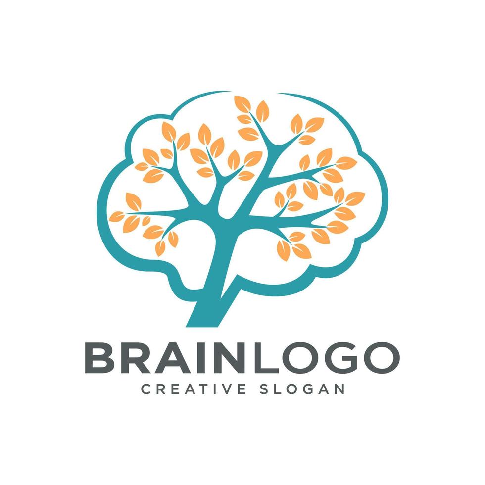 hersenen logo ontwerp vector sjabloon