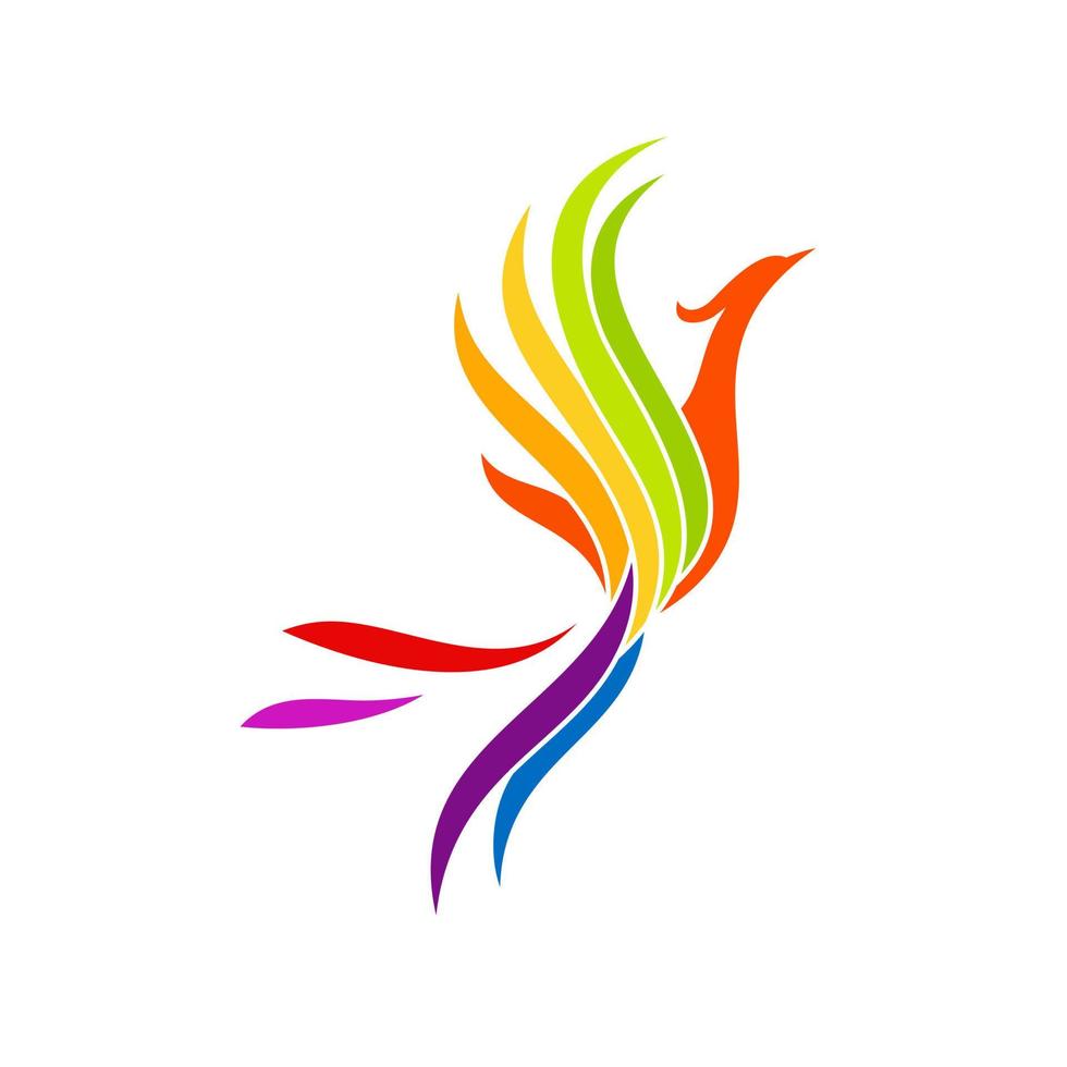 moderne vlammende phoenix logo ontwerpen sjabloon vectorillustratie vector
