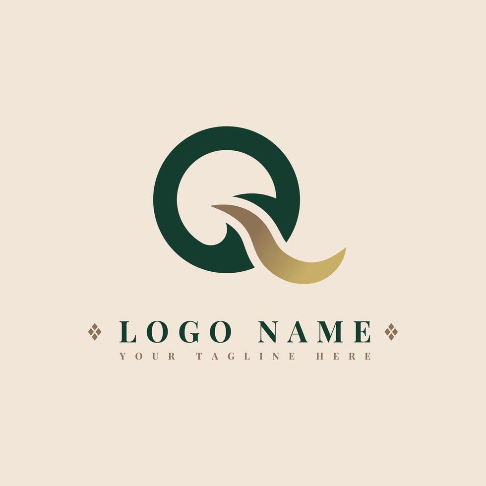 eenvoudige minimalistische luxe letter q logo vector. vector
