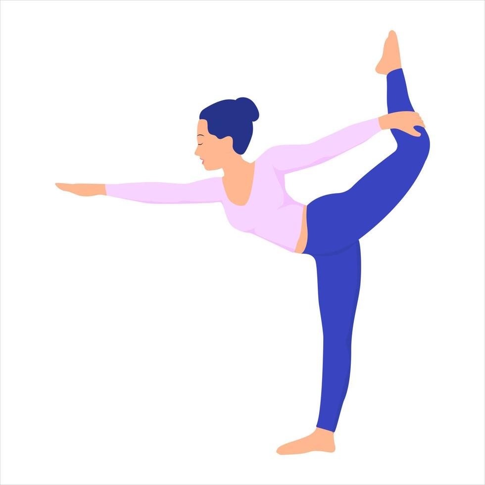 vrouw in yoga houdingen. vectorillustratie in cartoon-stijl. vector