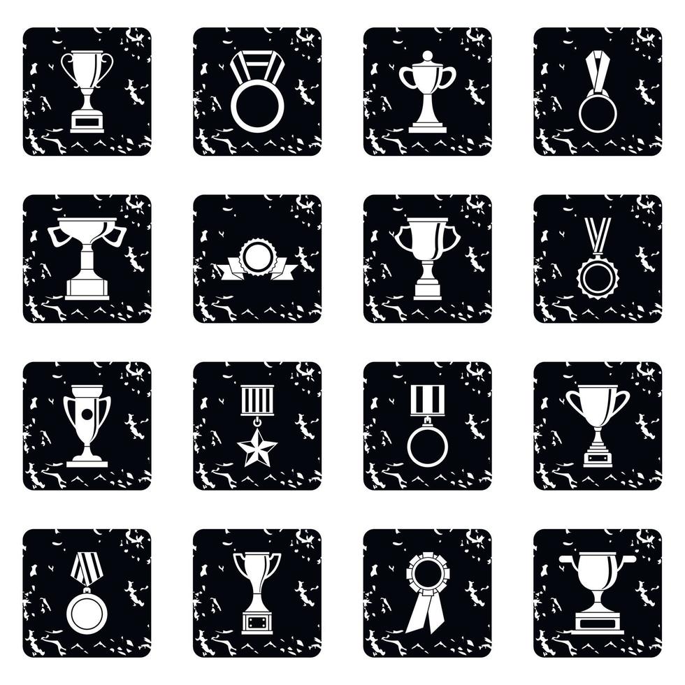 trofee iconen set vector