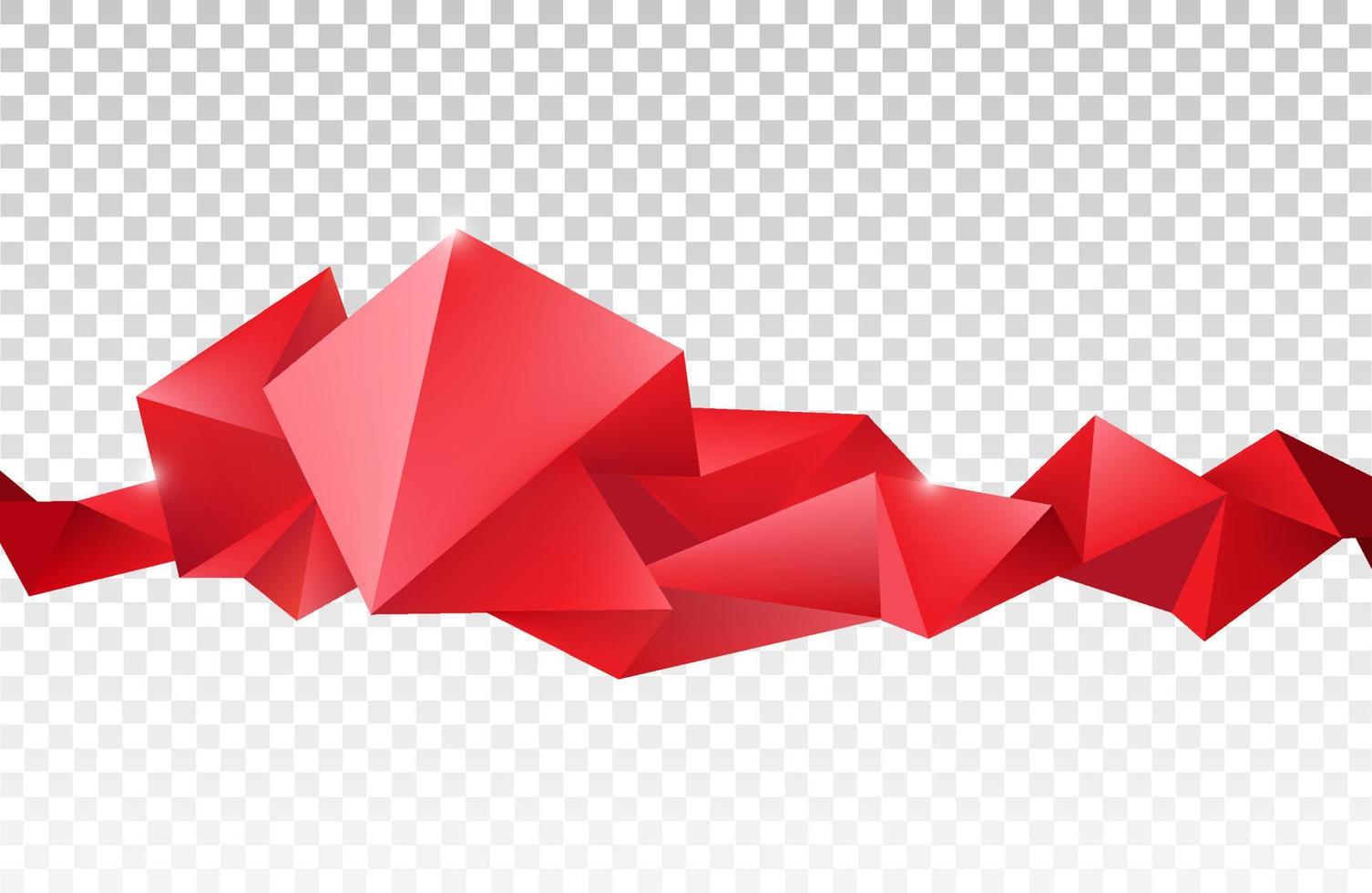 vector abstracte geometrische 3d facet vorm geïsoleerd, kristal, origami stijl. gebruik voor banners, web, brochure, advertentie, poster, enz. laag poly moderne achtergrond.