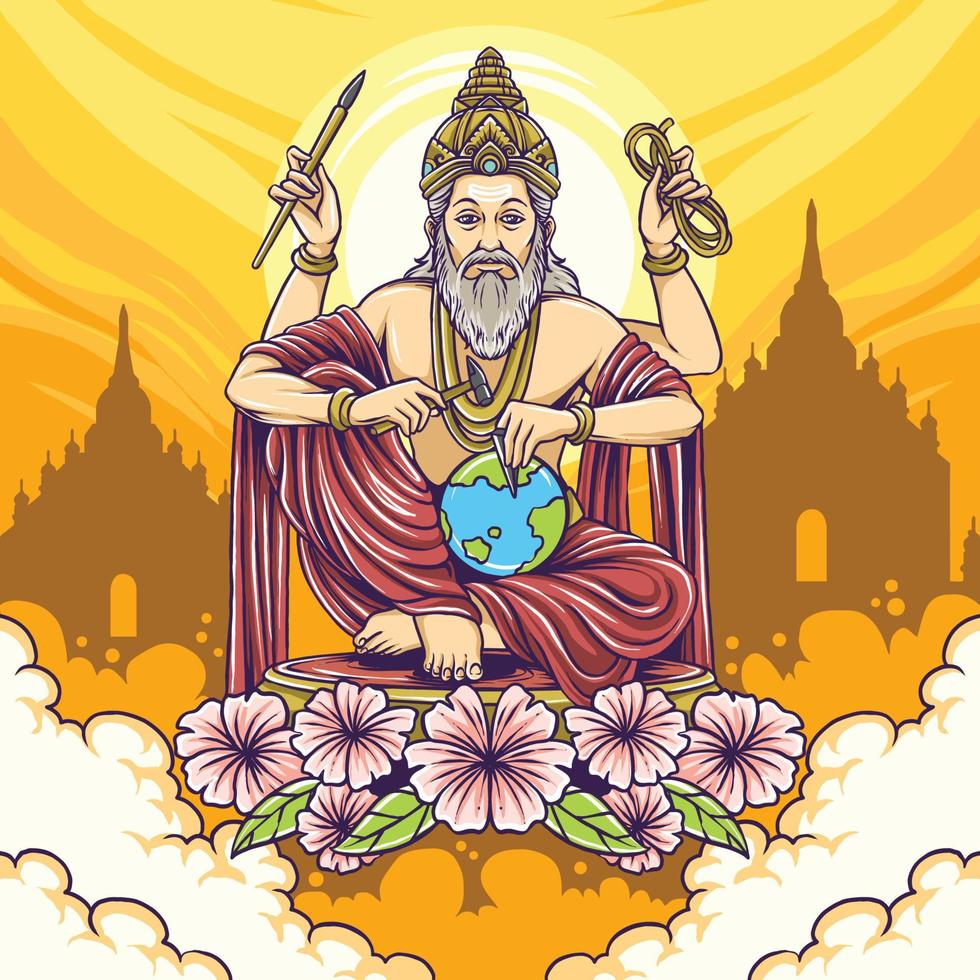 vishwakarma puja feest thema hindoe religieuze traditie vector