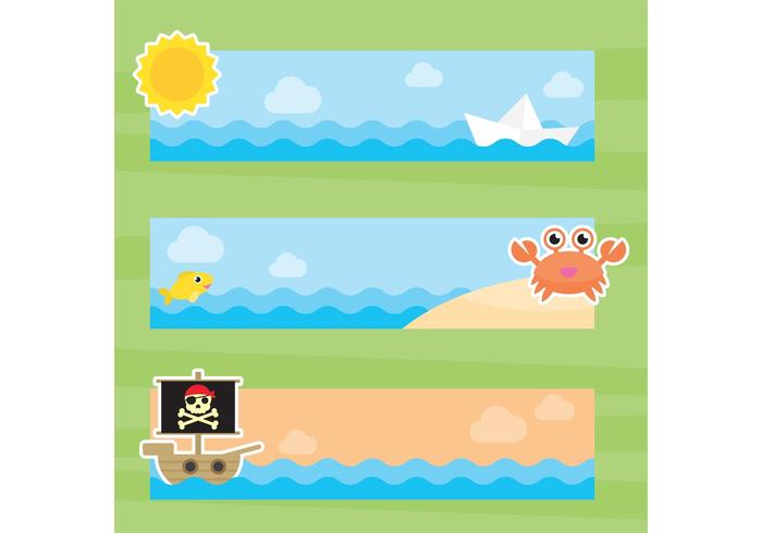 Zomer Zee Vector Banners