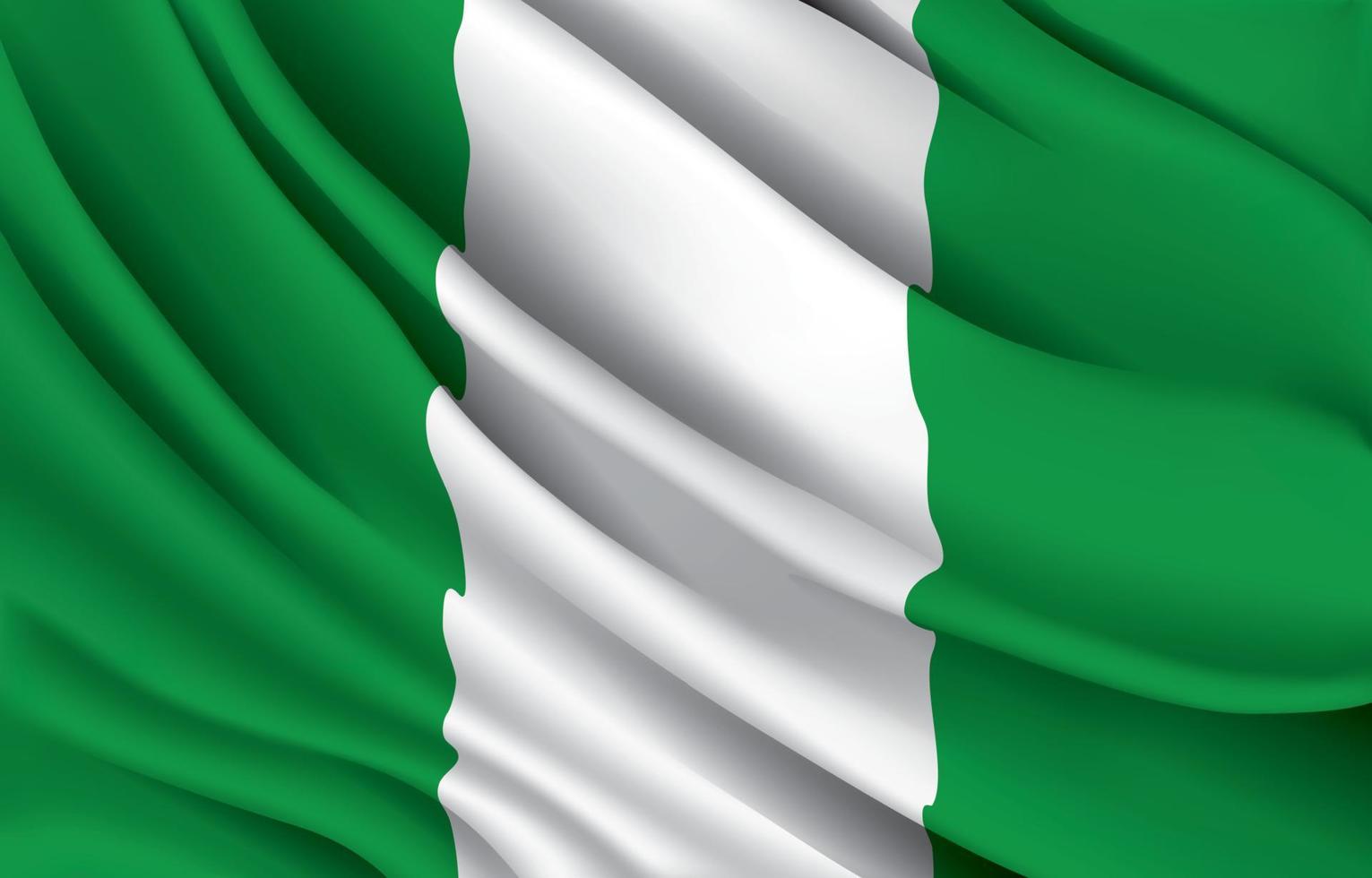 nigeria nationale vlag zwaaiend met realistische vectorillustratie vector