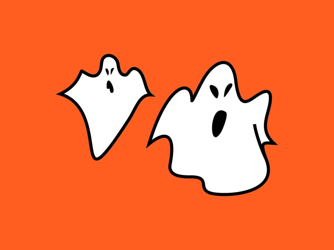 halloween ghost - platte vectorillustratie. vreselijke geest, verschrikking. oktober vakantie. vliegende lakens, schrik vector