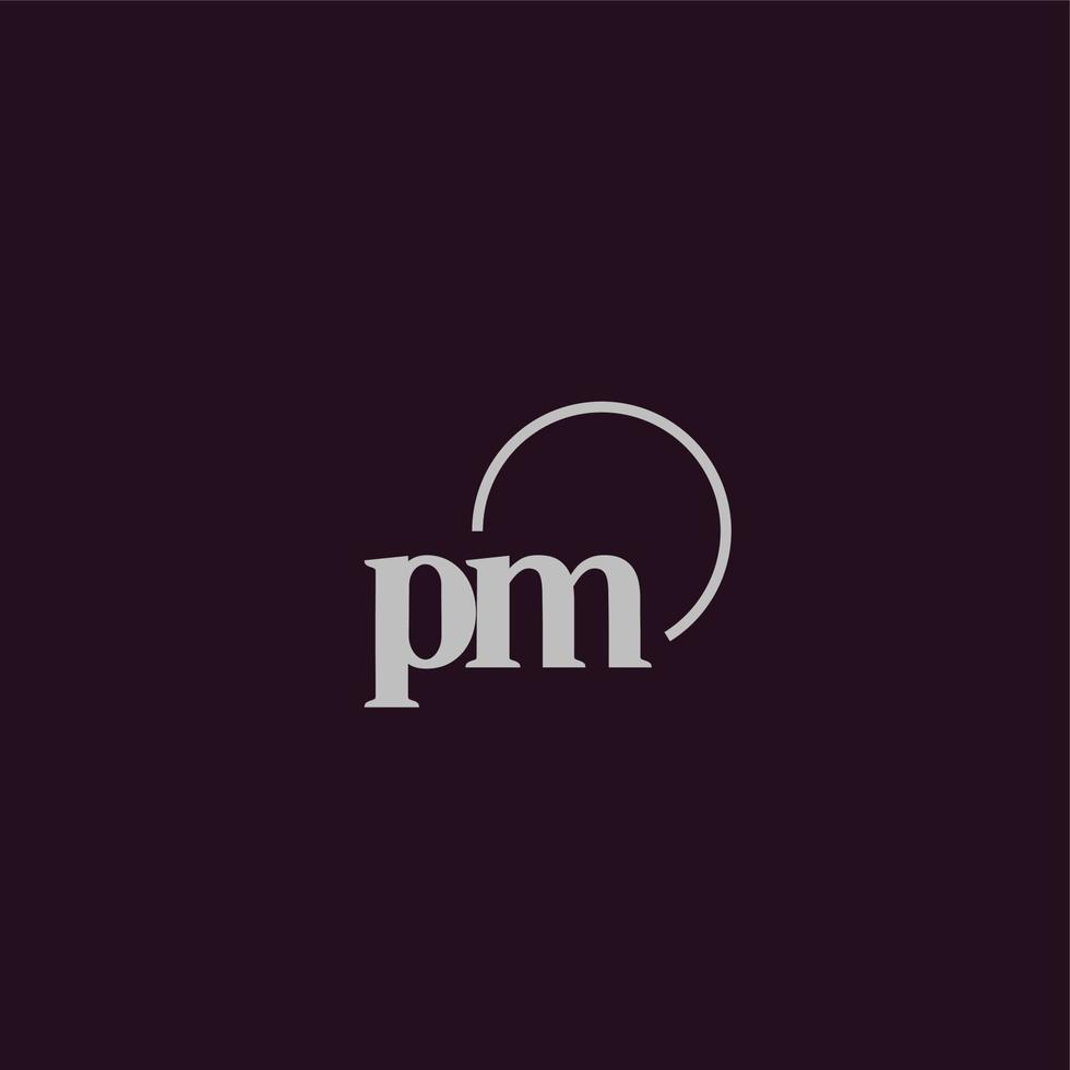 pm initialen logo monogram vector