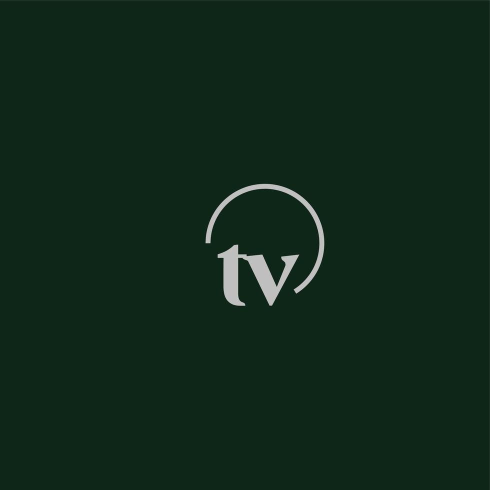 tv initialen logo monogram vector