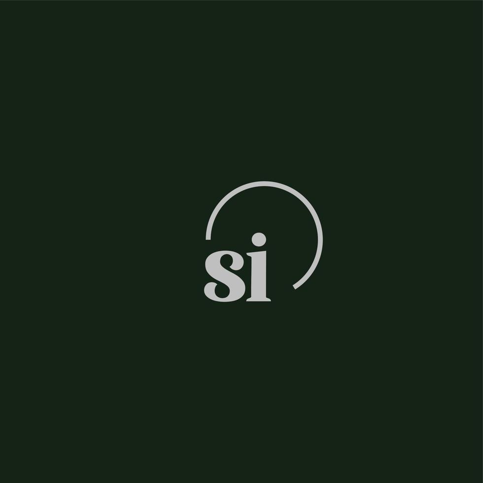 si initialen logo monogram vector