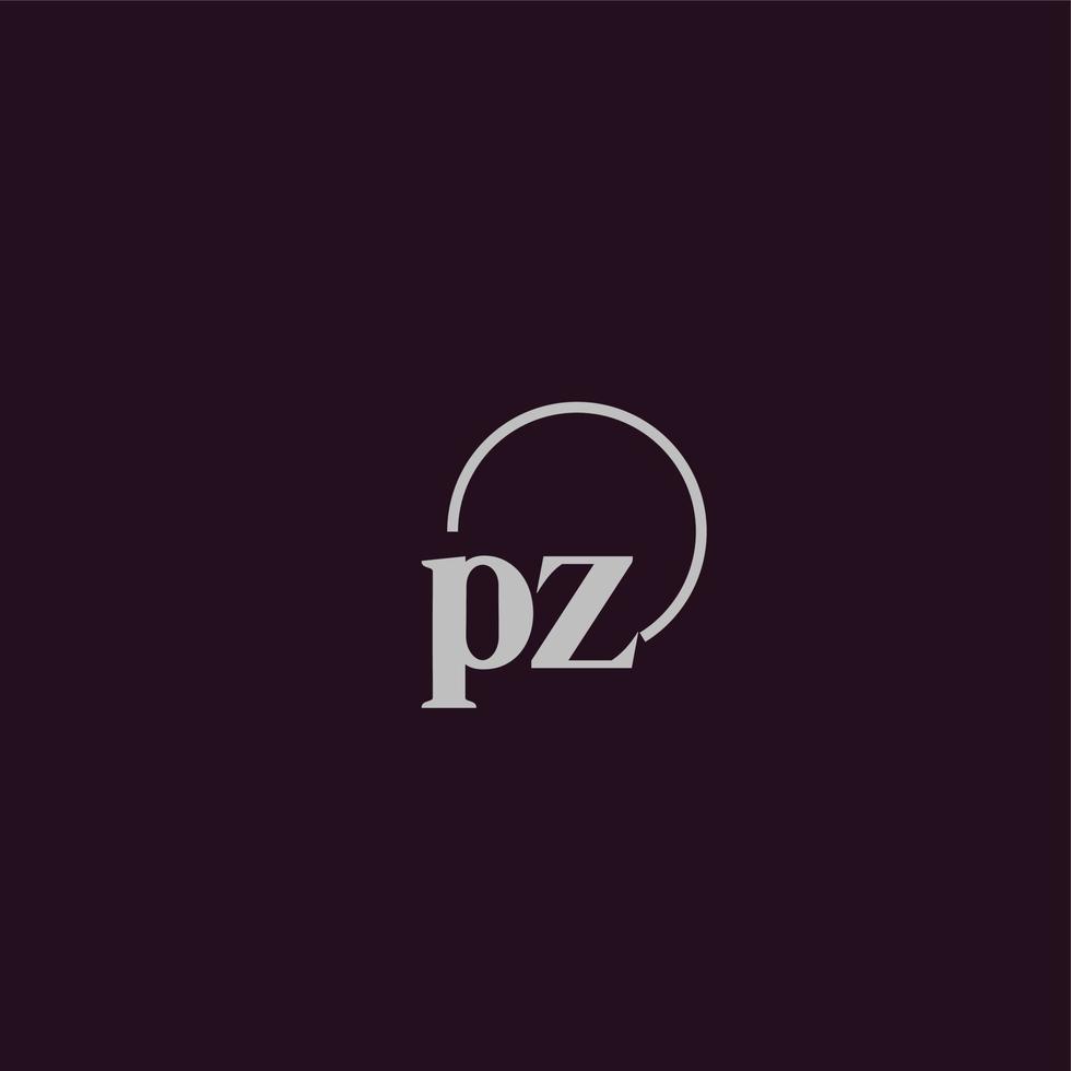 pz initialen logo monogram vector