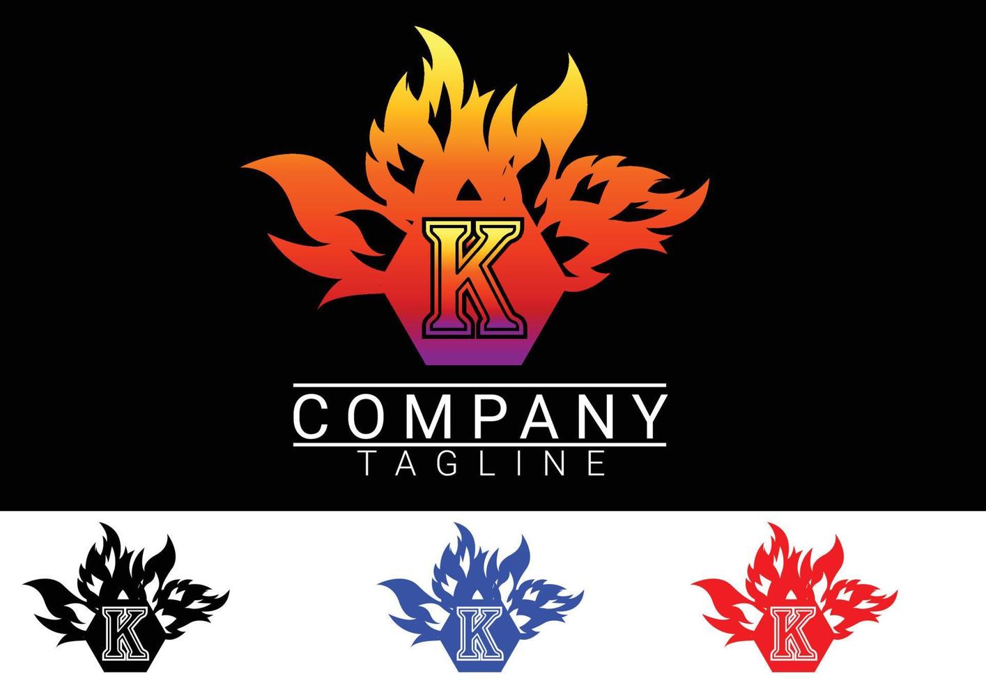 brand letter k sticker, t-shirt en logo ontwerpsjabloon vector