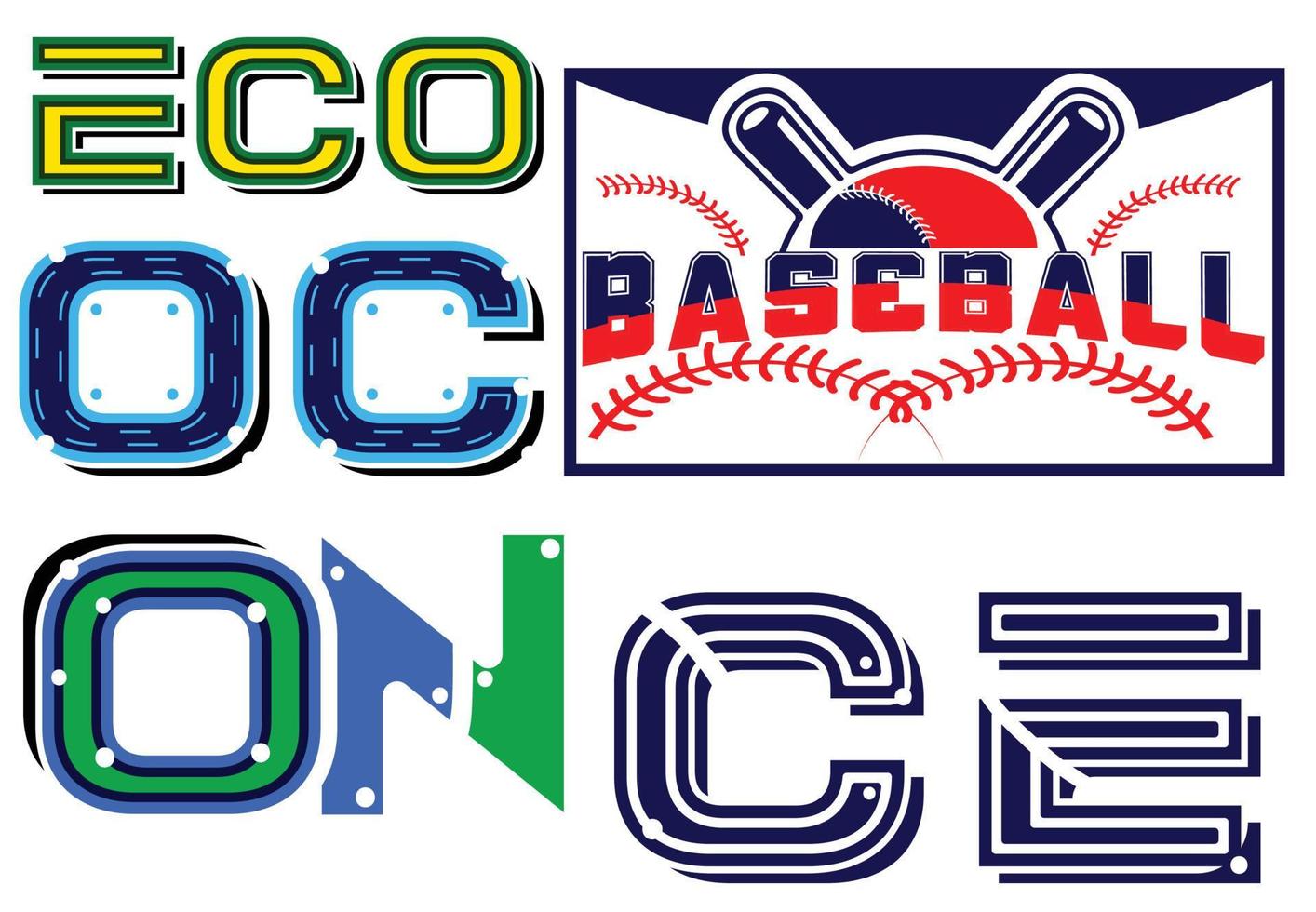 beginletter, honkbal t-shirt, logo en sticker ontwerpsjabloon vector