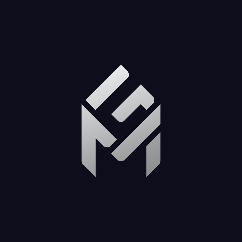 letter m en g logo platte logo vector ontwerpsjabloon