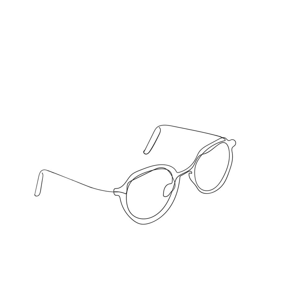 doorlopende lijntekening bril illustratie vector