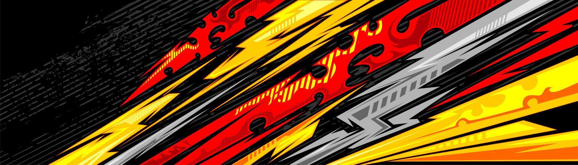 abstracte auto sticker ontwerp vector. grafische abstracte streep race-achtergrondkitontwerpen voor wrap-voertuig, raceauto, rally, avontuur en livery vector