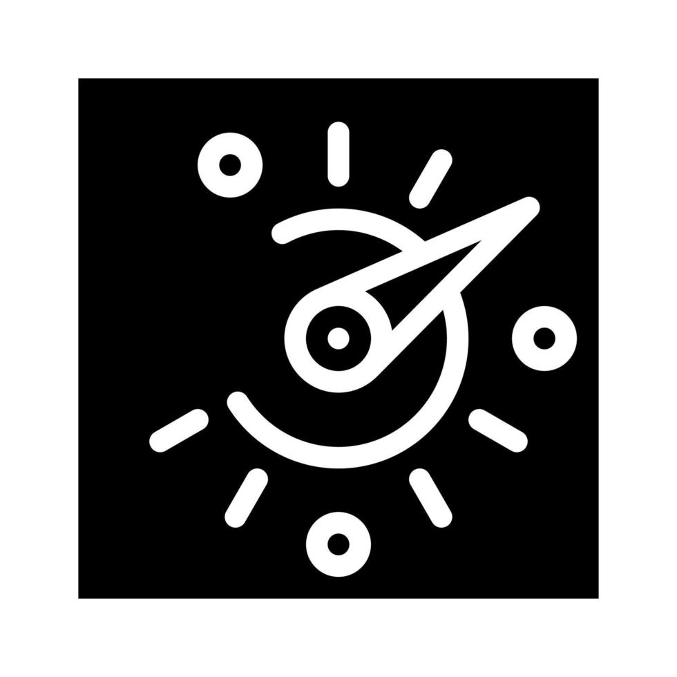 zonnewijzer zon klok glyph pictogram vectorillustratie vector