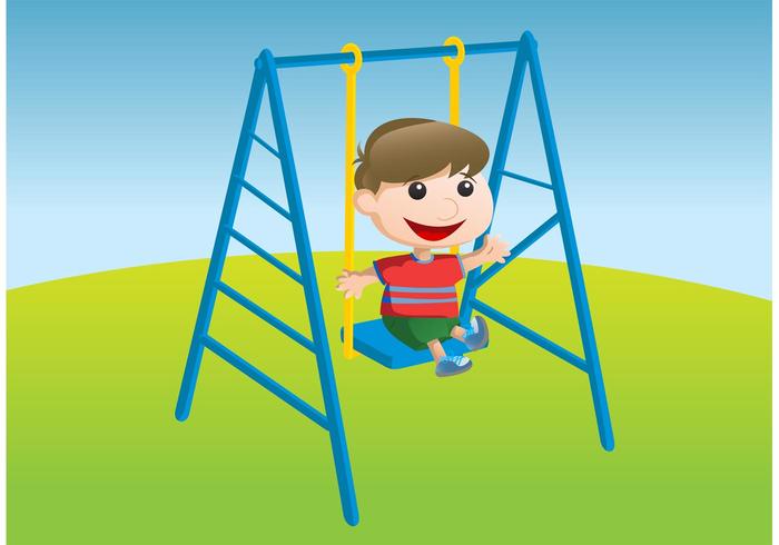 Kid Swinging Vector