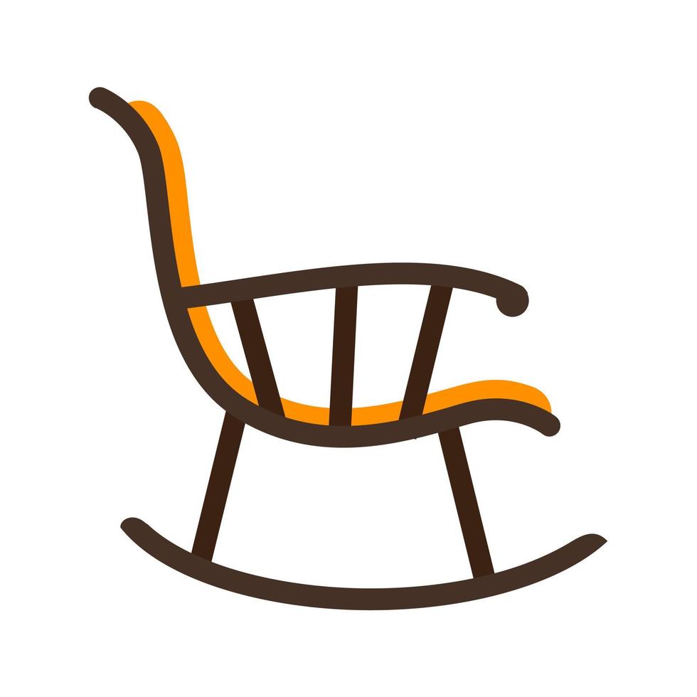 schommelstoel plat veelkleurig pictogram vector