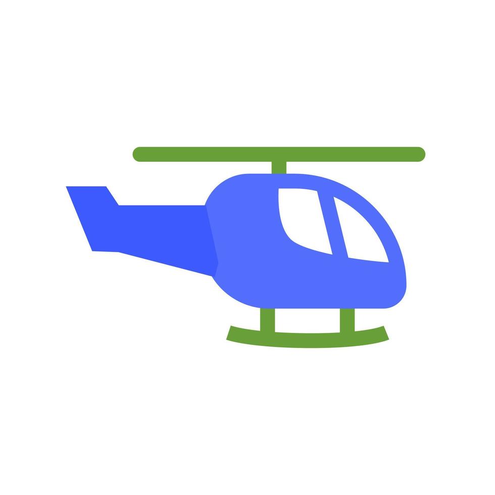 helikopter plat veelkleurig pictogram vector