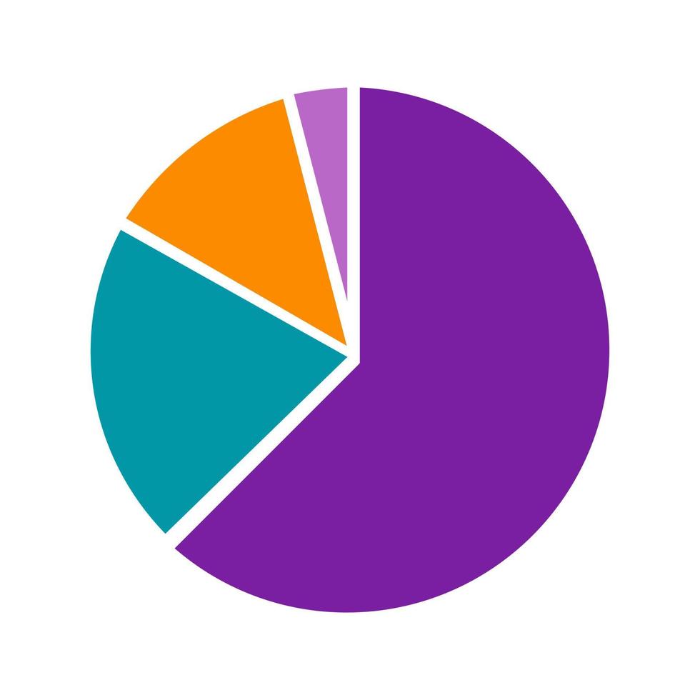 cirkeldiagram plat veelkleurig pictogram vector