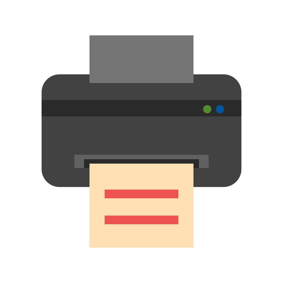 printer plat veelkleurig pictogram vector