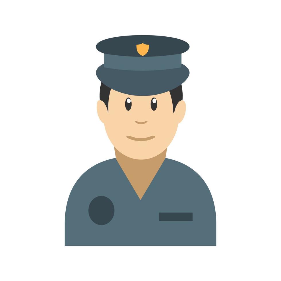 politieagent plat veelkleurig pictogram vector