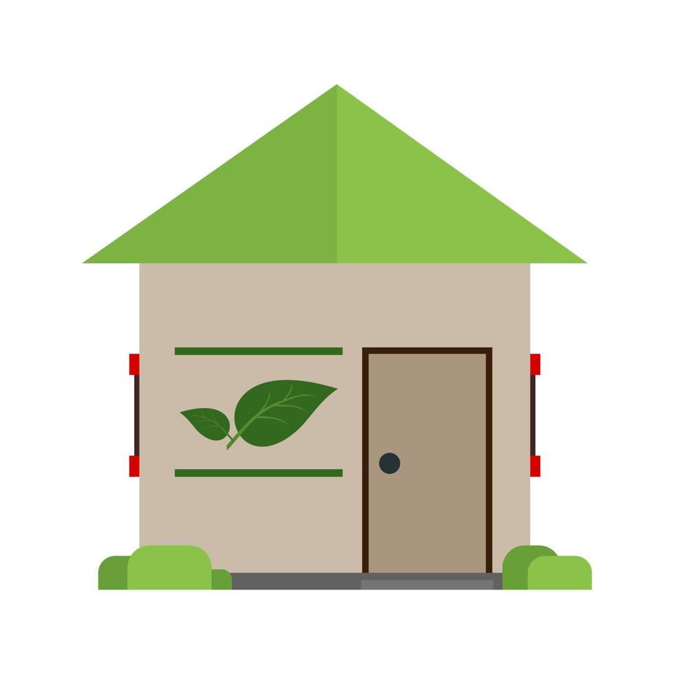 groen huis plat veelkleurig pictogram vector