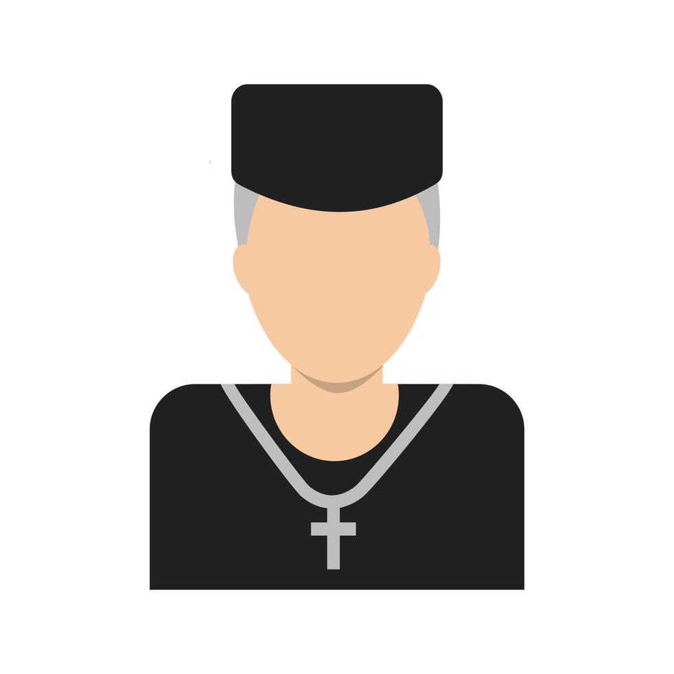 priester plat veelkleurig pictogram vector