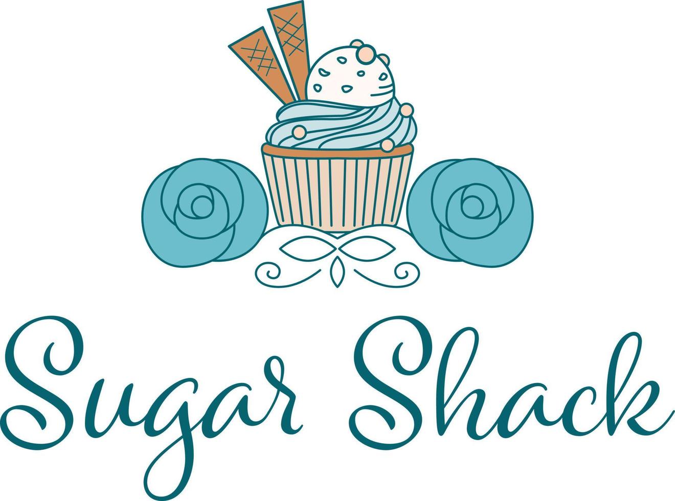 vector logo ontwerpsjabloon. cupcakes bakkerij icoon. suiker shake cupcake logo ontwerp.