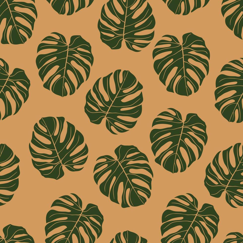 mooie tropische monstera laat naadloos patroonontwerp achter. tropische bladeren natuur achtergrond. trendy Braziliaanse illustratie. lente- en zomerontwerp voor textiel, prints, inpakpapier. vector