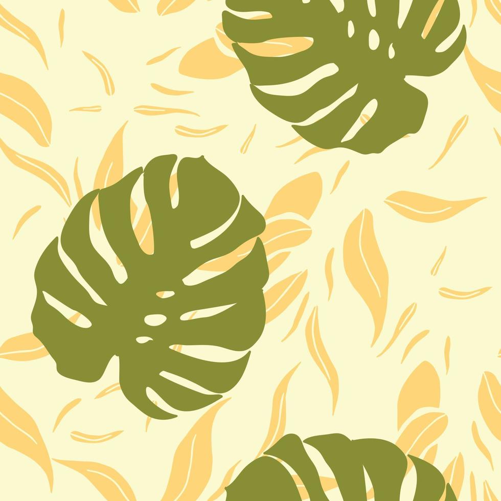 mooie tropische monstera laat naadloos patroonontwerp achter. tropische bladeren natuur achtergrond. trendy Braziliaanse illustratie. lente- en zomerontwerp voor textiel, prints, inpakpapier. vector