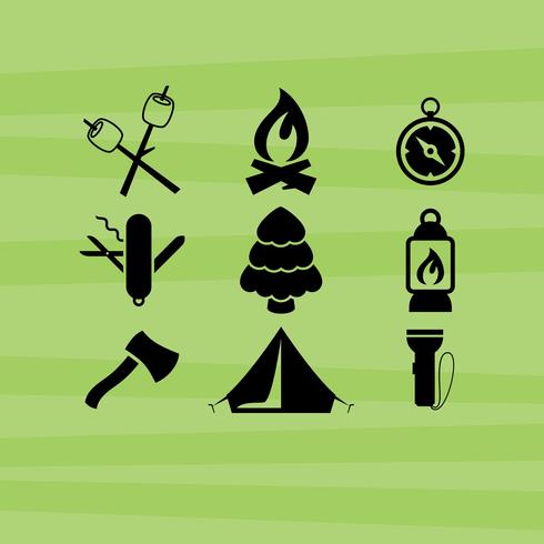 Camping Vector Pictogrammen