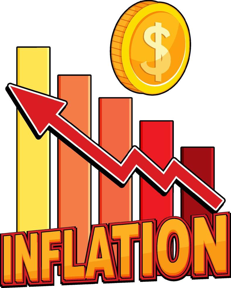 inflatie geïsoleerde woordtekst vector