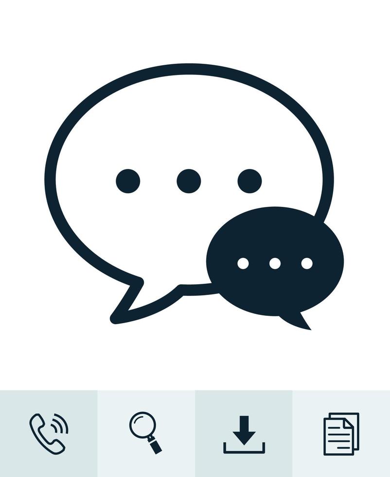 pictogrammen voor chattoepassingen met een witte achtergrond vector