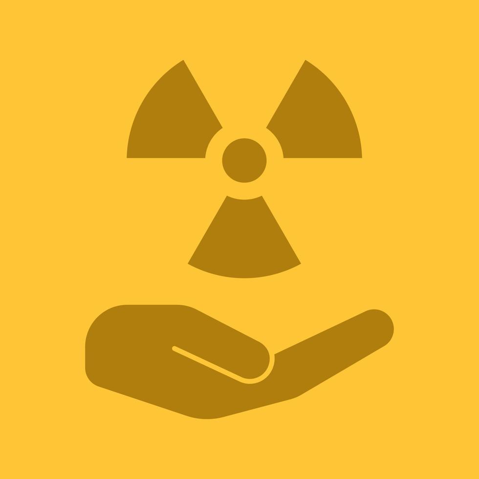 open met atoomkracht teken glyph kleur pictogram. atoomenergie gebruiken. silhouet symbool. veilige kernenergie. negatieve ruimte. vector geïsoleerde illustratie