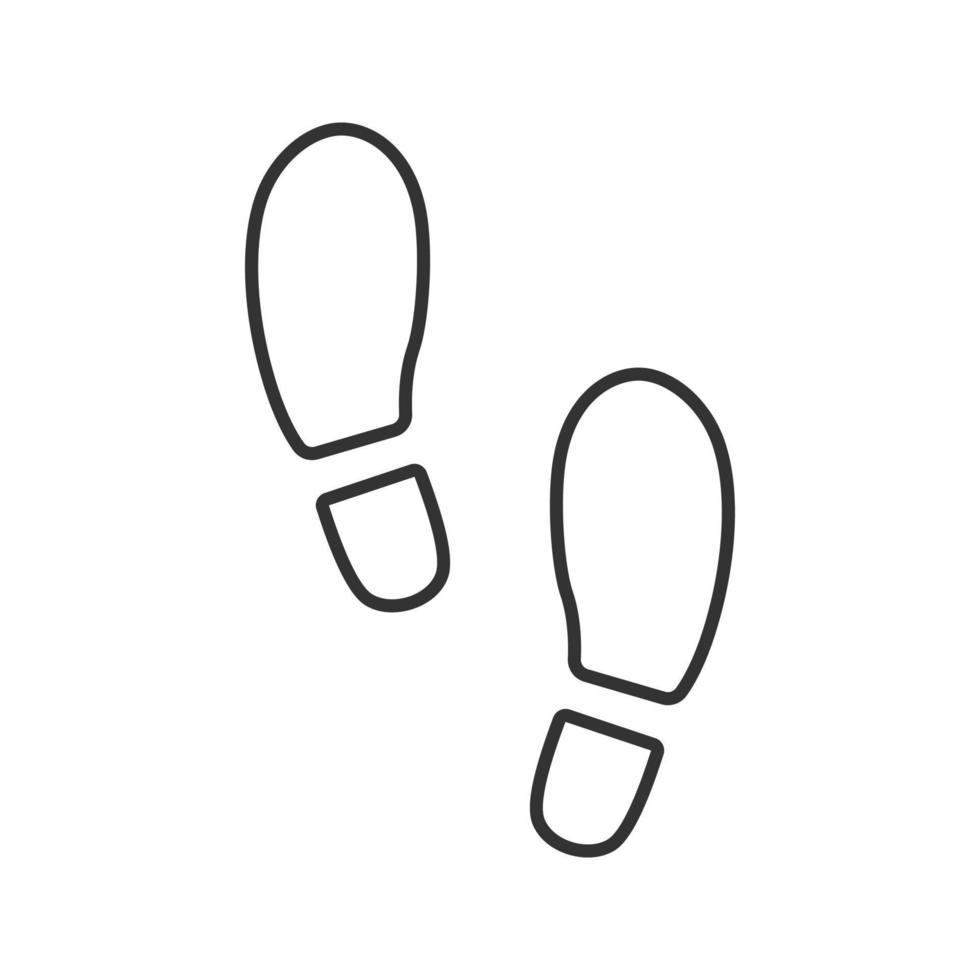 voetafdrukken lineaire pictogram. voetstappen. dunne lijn illustratie. bewijs. contour symbool. vector geïsoleerde overzichtstekening