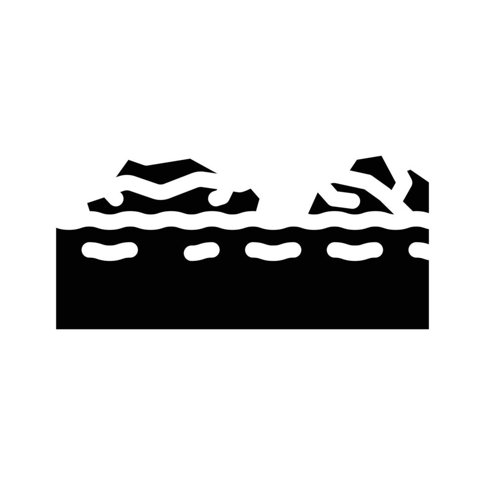 vuilnis eiland glyph pictogram vectorillustratie vector